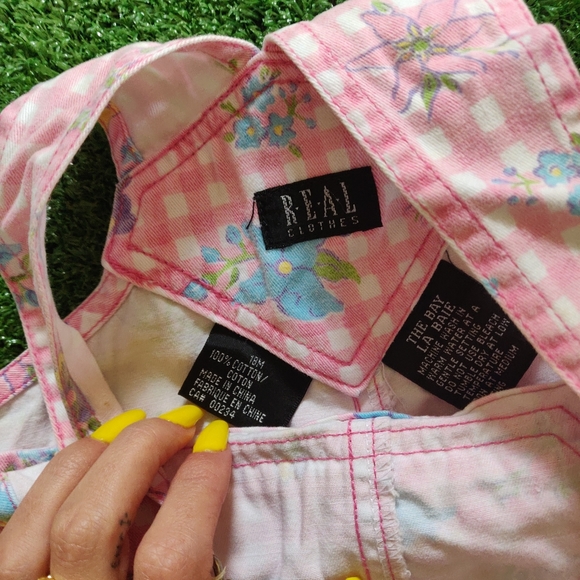 FLORAL PLAID OVERALLS - Picture 2 of 3